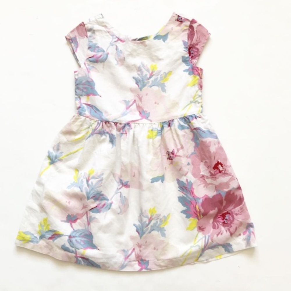 Gapkids linen blend peep back dress EUC S(6-7Y)
